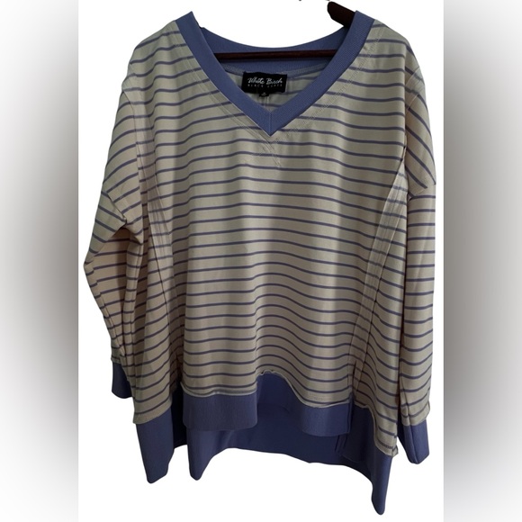 White Birch Black Label Springtime Stripes Weekender V-Neck Pullover, NWT, M - Picture 12 of 16